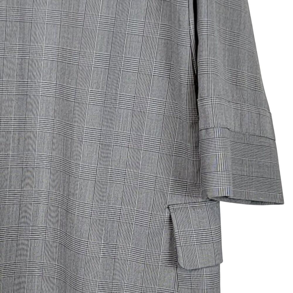 ZARA Glen Plaid V-Neck Patch Pocket Zip-Front Modern Sheath Dress - Size S - Picture 8 of 8